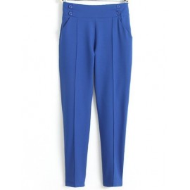 Pure Color Relaxed Pants in High Waist Size:S-XL