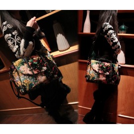 Korea Fashion Women's Girl Painting Pattern Single Shoulder Bag Handbag