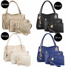 New Fashion Women 3pcs Synthetic Leather Embossing Bag Set