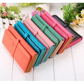 New Women Fashion Vintage Style Long Clutch Bag Synthetic Leather Wallet Purse 