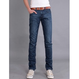 On Sale Casual Style Mid-Rise Slim Fit Straight Jeans