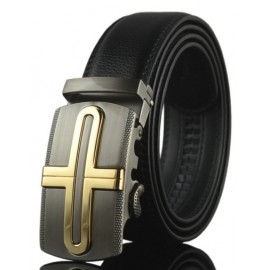 Fashion Alloy Automatic Buckle Faux Leather Belt
