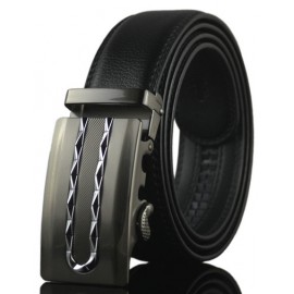 Cool Chain Style Inlay Buckle Leather Belt For Men