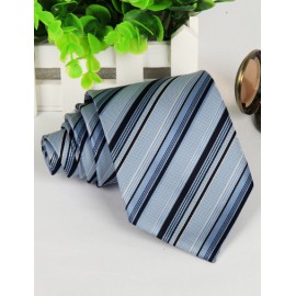 Workwear Stripe Jacquard Arrow Shape Neck Tie in Color Panel