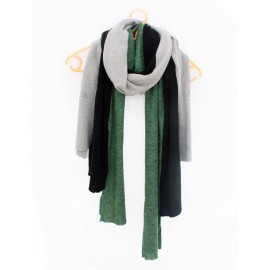 England Asymmetric Trim Scarf with Three Color Matching