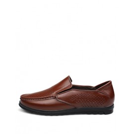 Casual Perforate Trim Loafers with Square Toe
