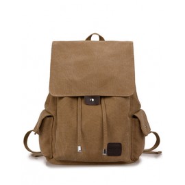 Retro Style String Pocket Design Flap Backpack
