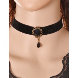 Noble Water-Drop Rhinestone Embellished Necklace