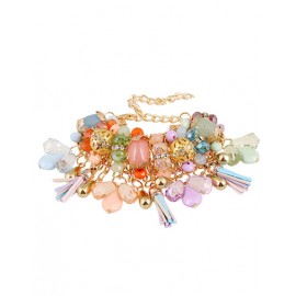 Seduction Multicolor Bead Inlay Tassel Style Bracelets