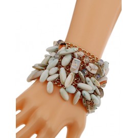 Fabulous Asymmetrical Stone Inlay Chain Bracelets For Women