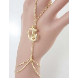 Modern Anchor Shape Metallic Chain Gold Bracelet