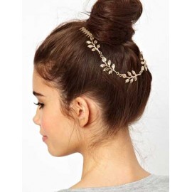 Girlish Leave Design Tuck Comb Trim Hair Clip in Gold