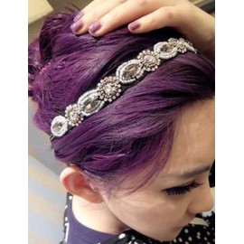 Luxury Glitter Gem Inset Rhinestone Detail Hairwrap in Black