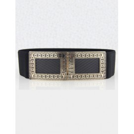 Korean Fashion Stretchy Waist Belt with Double Loop Buckle For Women