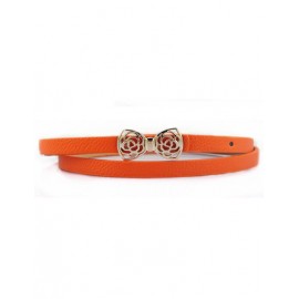 Dolce Smooth Buckle Belt with Hollowed Bowknot For Women