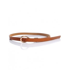 Stylish Candy Color Slender Belt with Knot Buckle For Women