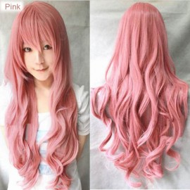 New Fashion Women's Bright Color Long Curly Wavy Costume Comic Party Wig