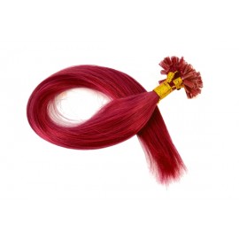 100pcs Brazilian Remy hair U-Tip Women's Girls Straight Colorful Nail Tip Human Hair Extensions 18