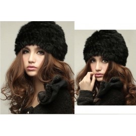 NEW REAL RABBIT faux FUR Knitted HAT CAP Women Winter Hight quality warm fashion 