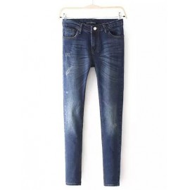 Street Colorblocked Hip Pocket Washed Mid-Rise Jeans in Color Panel Size:S-XL