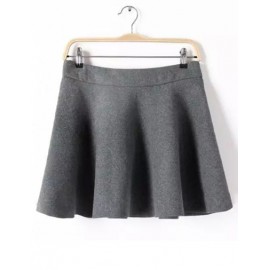 Trendy Pure Color High-Rise Basic Skirt with Flare Hem Size:S-L