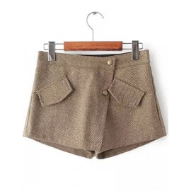 Beauty Pockets Embellished Wool Shorts in Twill Size:S-XL