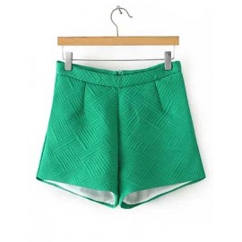 European Geometric Jacquard Pleated Shorts in Solid Color Size:S-L