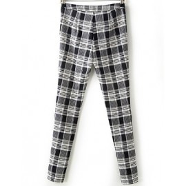 Stretch Checked Skinny Pants in Slim Fit Size:S-L