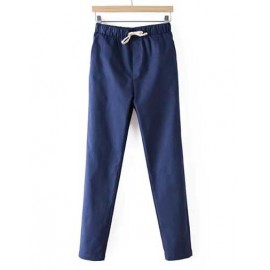 Pure Color Relaxed Pants in High Waist Size:M-XL