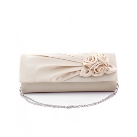 Fancy Flower Ornament Evening Bag with Chain Shoulder