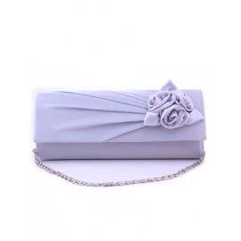Fancy Flower Ornament Evening Bag with Chain Shoulder