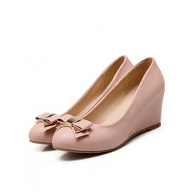 Smart Round Toe Bowknot Shoes in Wedge Size:34-39