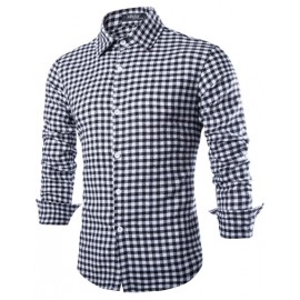 Skinny Shirt in Check with Long Sleeve