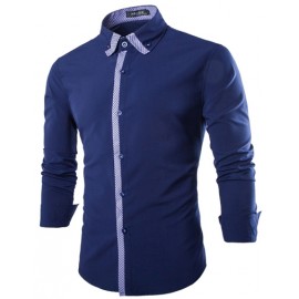Long Sleeve Slim Fit Shirt with Contrast Placket