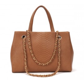 Women's Crocodile Pattern Chain Leather Handbag Shoulder Bag