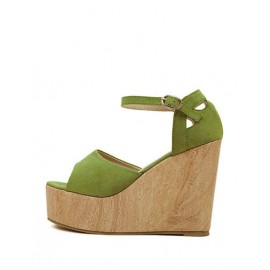 Girlish Peep-Toe Wedge Sandals with Ankle-Strap Size:34-39