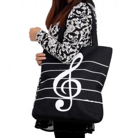 Korean Women Girl's Single Shoulder Portable Musical Symbol Canvas Bag Fashion Bag 