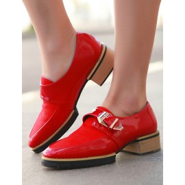 Fashion Suqare Toe Buckle Embellished Shoes Size:35-39