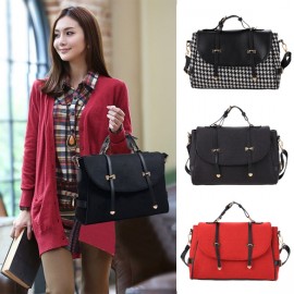 Hot Fashion Women Fleece Handbag Satchel Hasp Closure Casual Party Business Medium Shoulder bag 