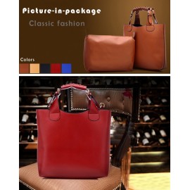 Ladies Tote Bag Synthetic Leather Adjustable Handle Brand Shopping Bag 