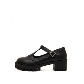 Vogue T-Bra Buckled Chunky Heel Platform Shoes Size:35-39