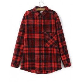 Classic Loose Plaid Shirt in Long Sleeve Size:S-L