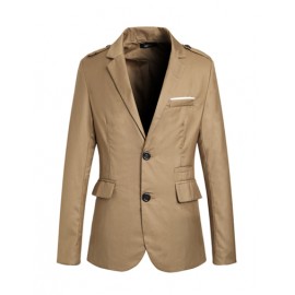 Retro Epaulet Trim Blazer with Multi Pockets