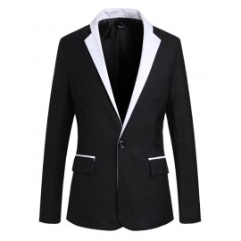 Laconic Single Button Slim Fit Blazer in Two-Tone