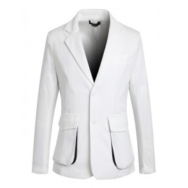 Casual Flap Pockets Blazer with Twin Buttons