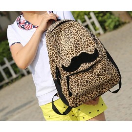 New Women Leopard Moustache Travel Satchel Shoulder Bag Backpack School Rucksack 