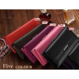 New Hot Sale Women Retro Wallet High Quality Solid Button Leather Hand Bag Long Clutch Purse 