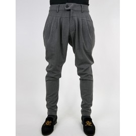 European Skinny Cuff Harem Pants with Pleats Design For Men