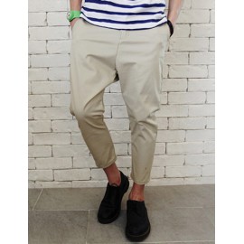 Summer Trendy Ankle-Length Pants in Pure Color For Men