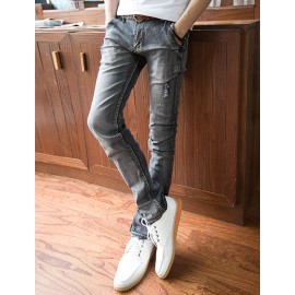Faddish Distressed Detailing Slim Fit Jeans